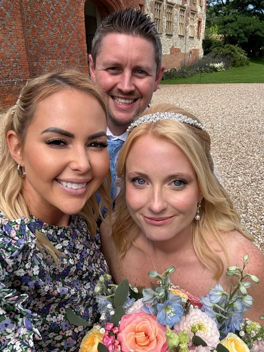 Blake & Jo with Cheryl on their wedding day